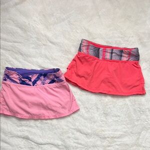2 Ivivva Pink and Coral Kids Skorts